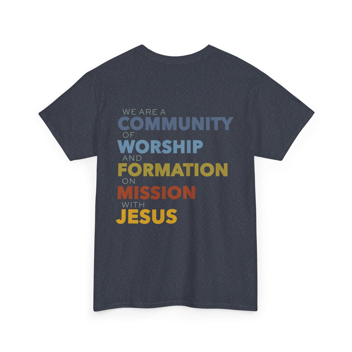 Unisex Heavy Cotton Tee with ASCC Logo on Front, Mission Statement on Back