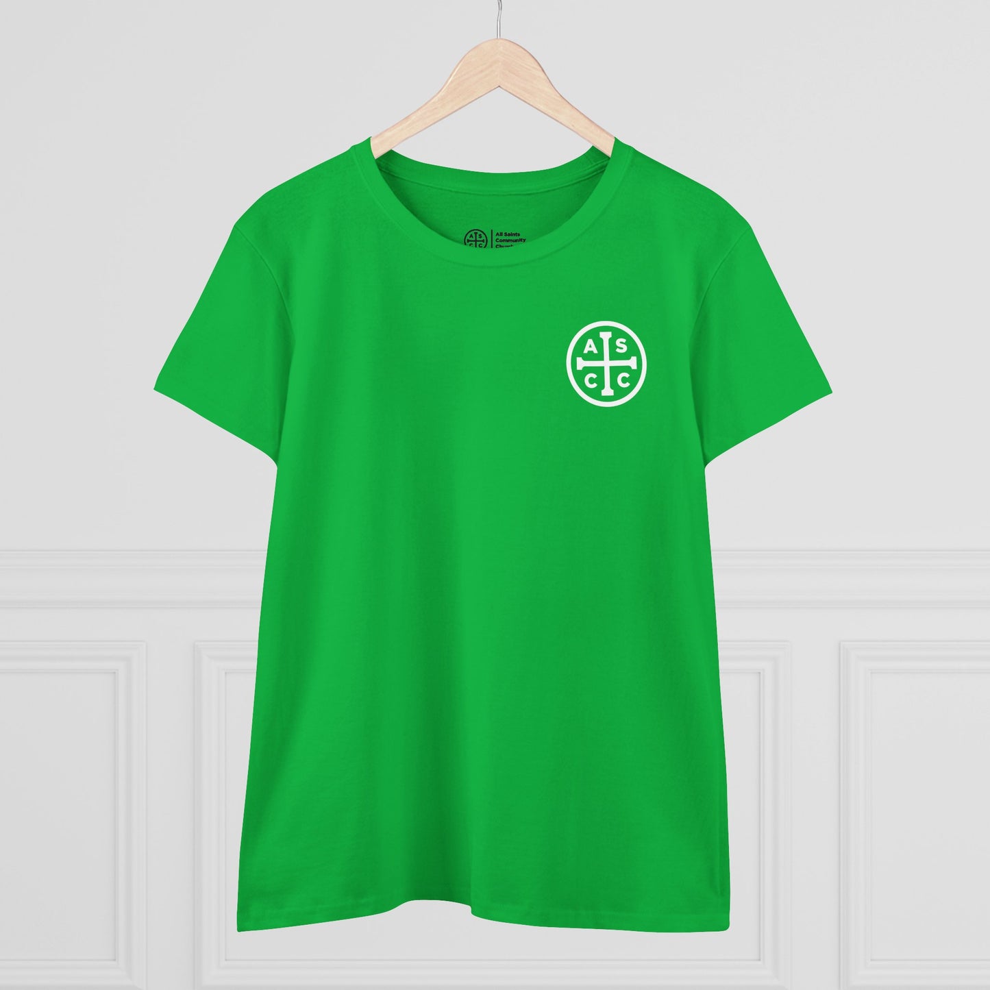 Women's Mid Weight Cotton Tee with ASCC White Logo